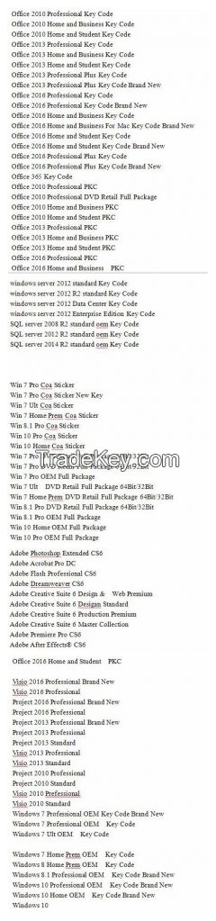 wholesale--0ffice 2010/2013/2016 professional key code