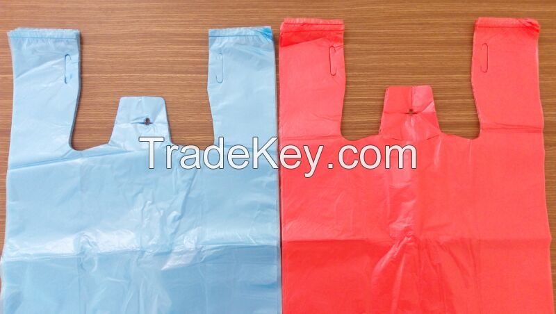 Vest handle carrier plastic bag