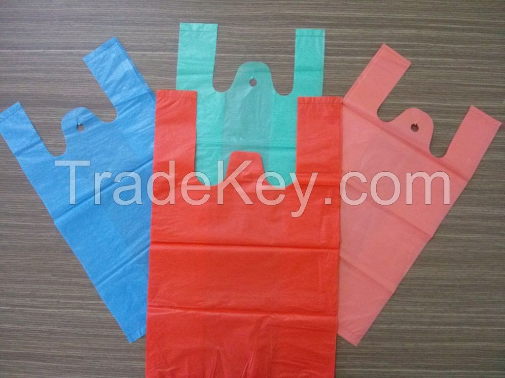 Vest handle carrier plastic bag