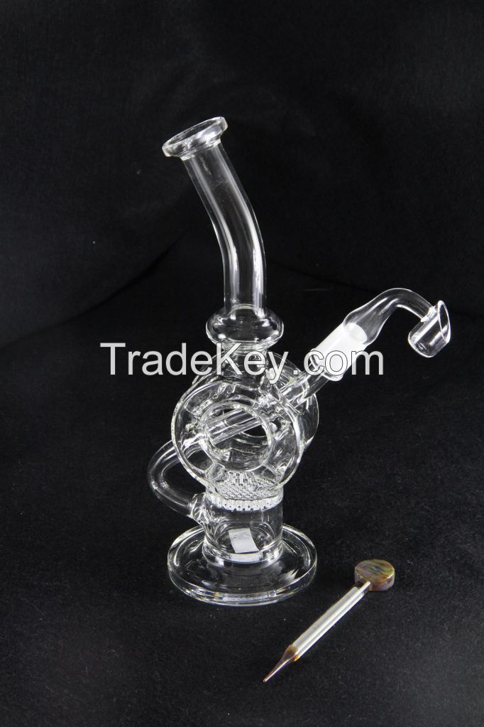 Clean Glass Ecipse Rig Honeycomb Hookah- 23cm