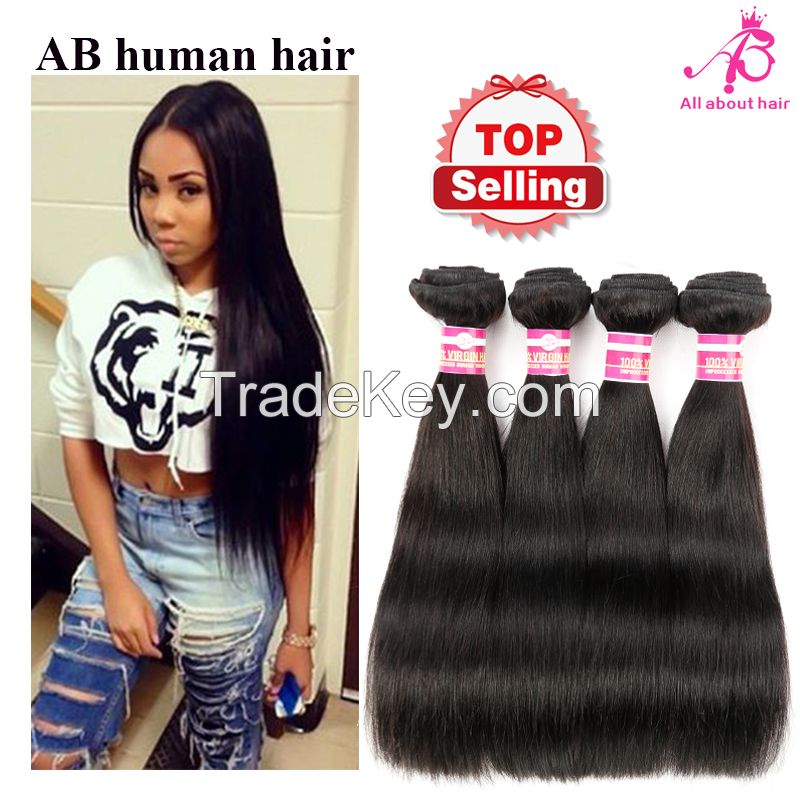 8A unprocessed Indian virgin hair 4 bundles straight human hair weave extensions Rosa hair products Raw Indian hair straight soft