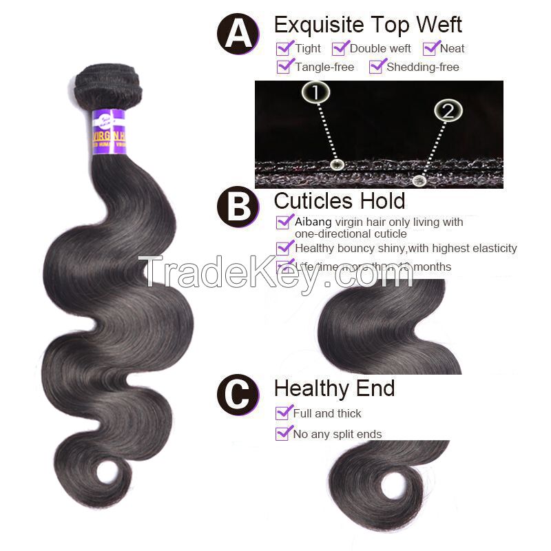 Brazilian virgin hair body wave 3 bundles natural human hair weaves 8--28inch human hair extensions
