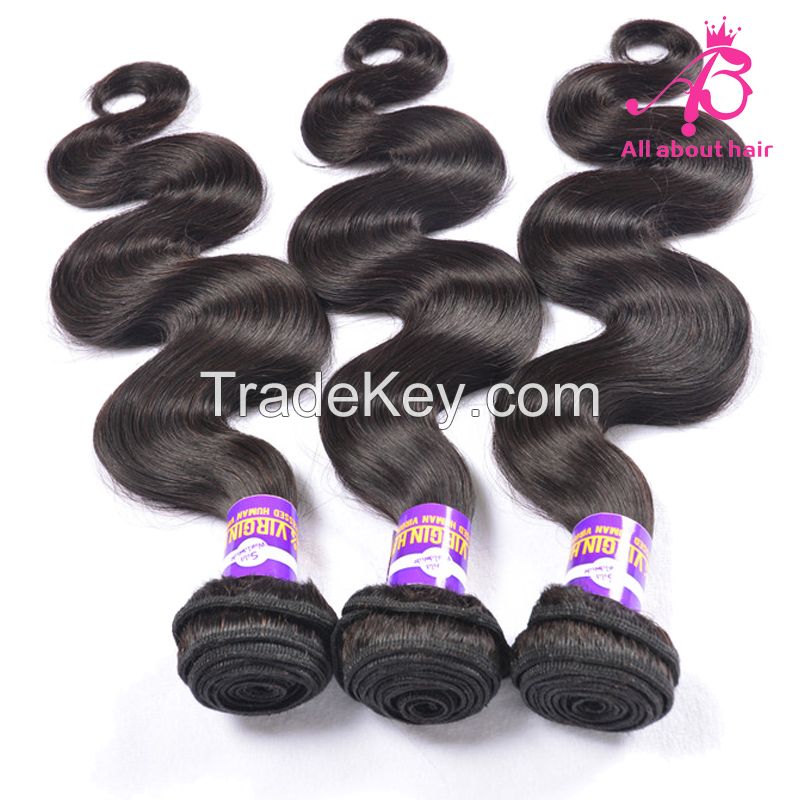 Brazilian virgin hair body wave 3 bundles natural human hair weaves 8--28inch human hair extensions