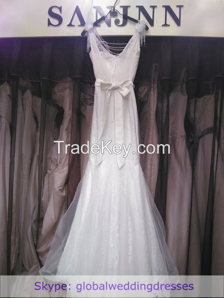 Stunning Lace Wedding Dress Ivory  Trumpet/Mermaid Court Train Wedding