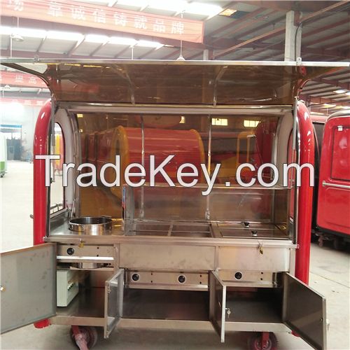 Hand Push Mobile Food Kiosk Cart for Snack Food