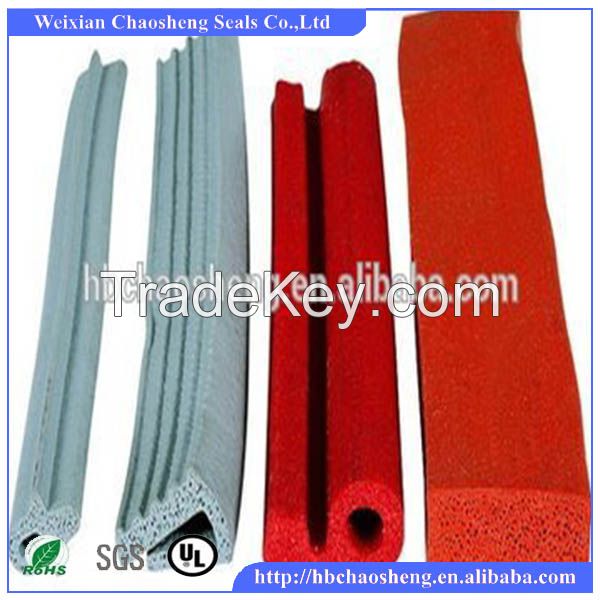 Extrusion silicone sponge seal strip silicone foamed rubber seal strip