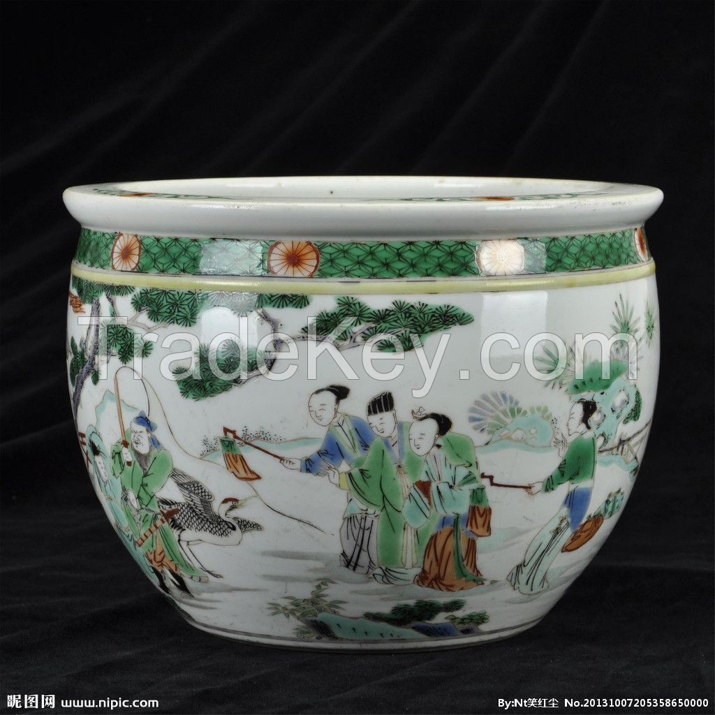 pottery and porcelain glossy large flowerpot