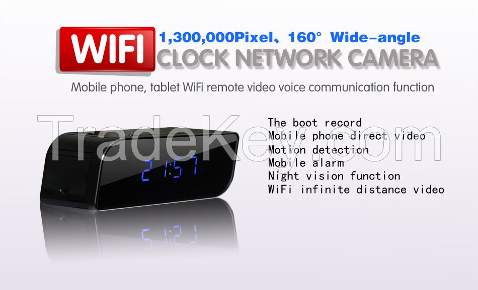 Korean style 720P WIFI IP clock camera