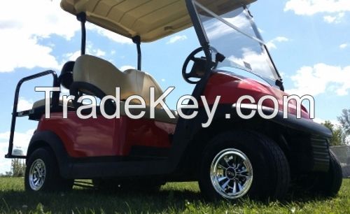 48 Volt Cherry Red Club Car Precedent Electric Golf Cart With Rear Flip Seat $