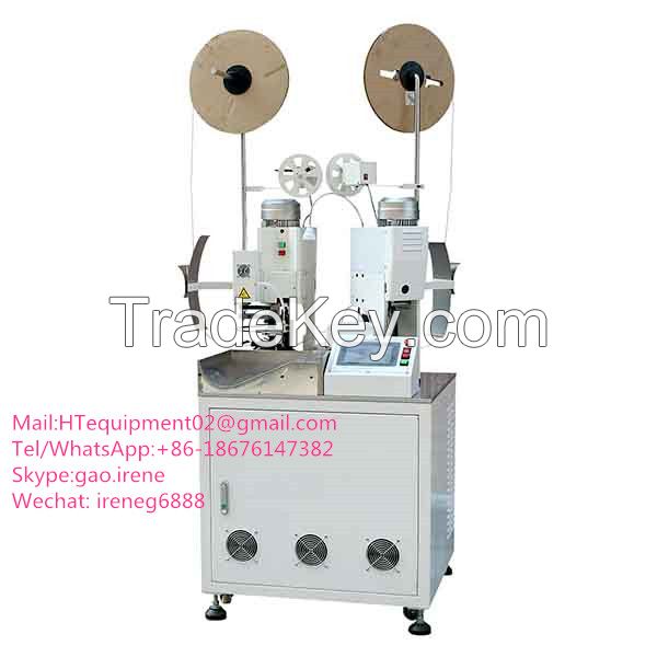 Automatic electrical crimping machine with single end