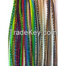 Grizzly Rooster Feathers For Hair Extension