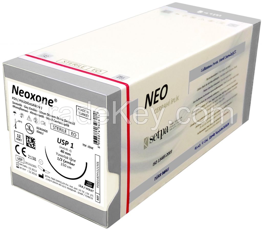 Surgical Sutures, Absorbable and Non-Absorbable (PGA, Rapid PGA, PGLA, Rapid PGLA, PDS/PDO, Polypropylene, Silk)