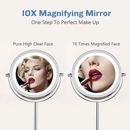 IN STOCK 1pc MOQ 7 inches cheap cosmetic tools battery operated double sided magnifying led lighted vanity table makeup mirrors