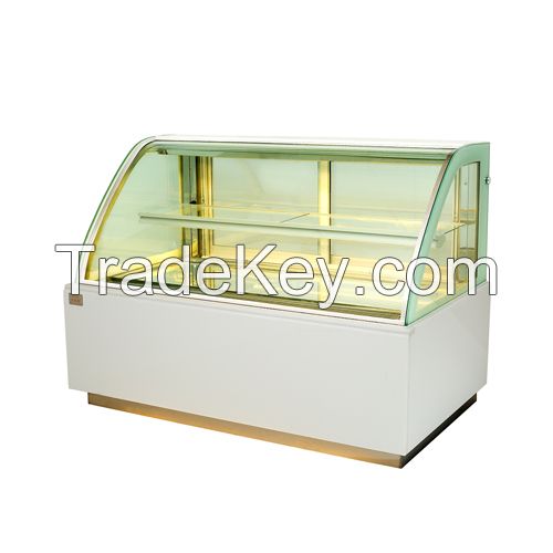 A4-Cake Display Freezer with Arc Shape Curve Glass