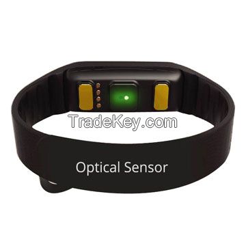 Smart bracelet with heart rate monitor, music control, OLED display
