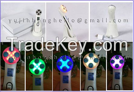 portable 3 in 1 RF/EMS and 6 colors LED light therapy facial beauty equipment