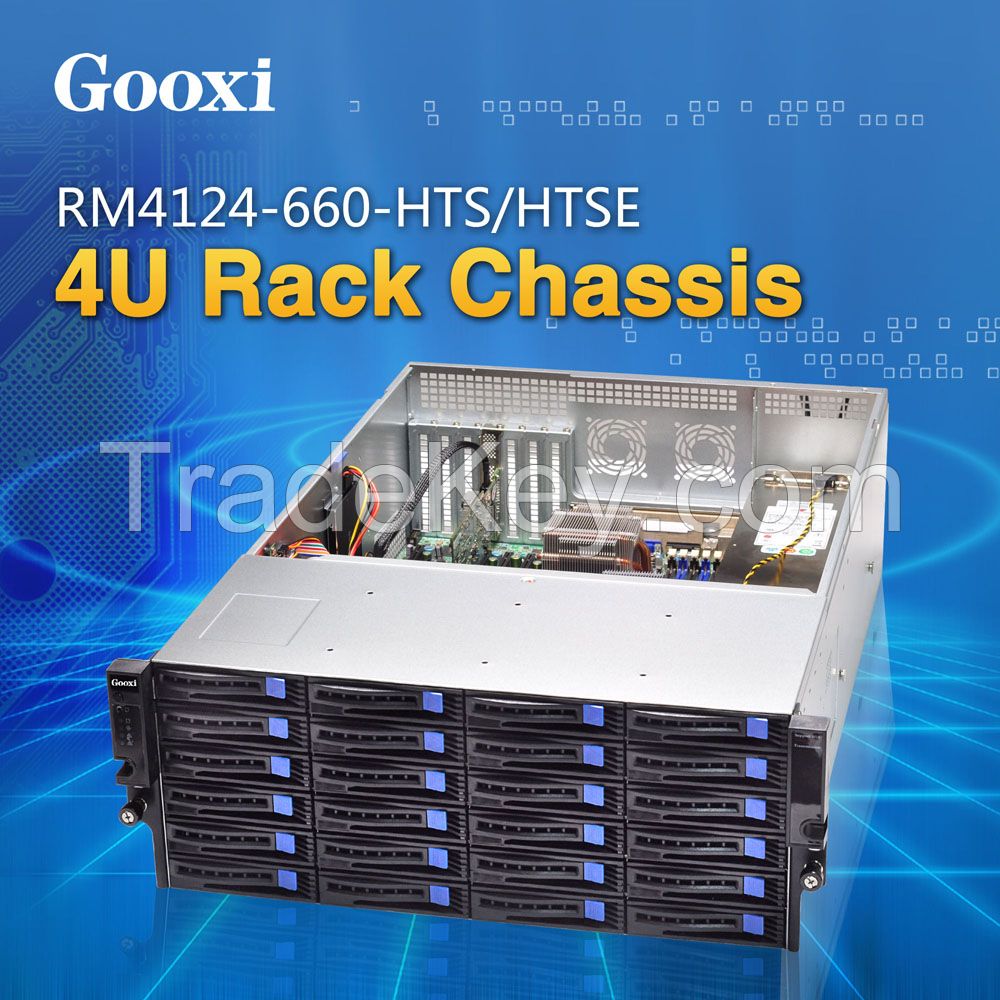 4U rackmount server case chassis 24HDDs Gooxi RM4124-660-HTS/HTSE EEB / CEB / ATX / Micro ATX