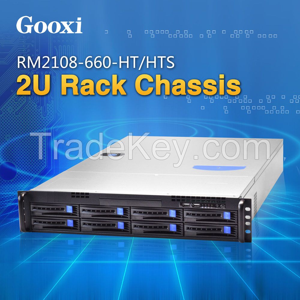 2U rackmount server case chassis 8 bays Gooxi RM2108-660-HT/HTS EEB / CEB / ATX / Micro ATX