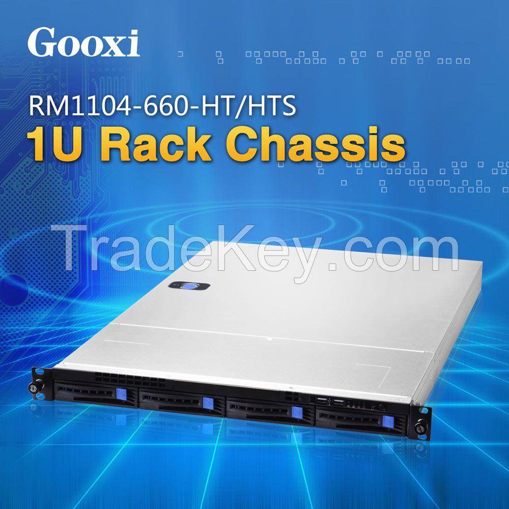 1U rackmount server case chassis 4 HDDs Gooxi RM1104-660-HT/HTS EEB / CEB / ATX / Micro ATX