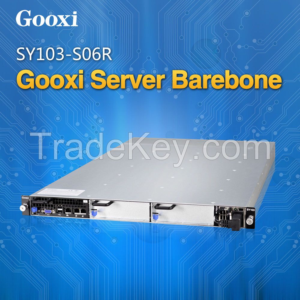 1U Server barebone case chassis 3 nodes 6 HDDs Gooxi SY103-S06R Intel Xeon Processor E3-1200 V3/V4