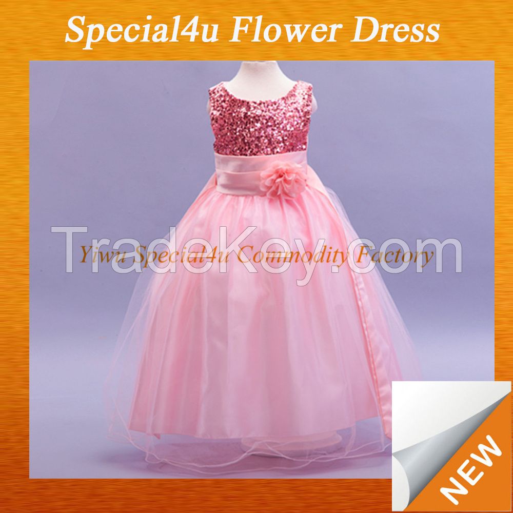 2015 Hot Selling Gown Tulle flower girl dresses for girls of 7 years