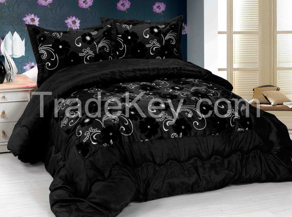 Taffeta flocking comforter set 3pc