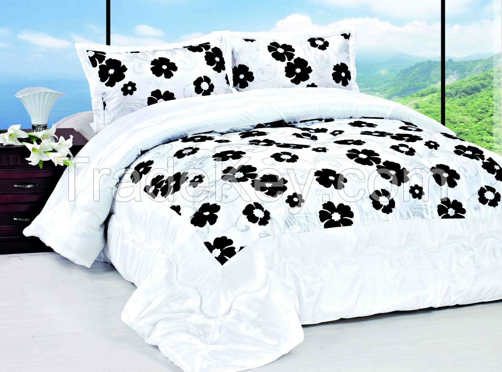 Taffeta flocking comforter set 3pc