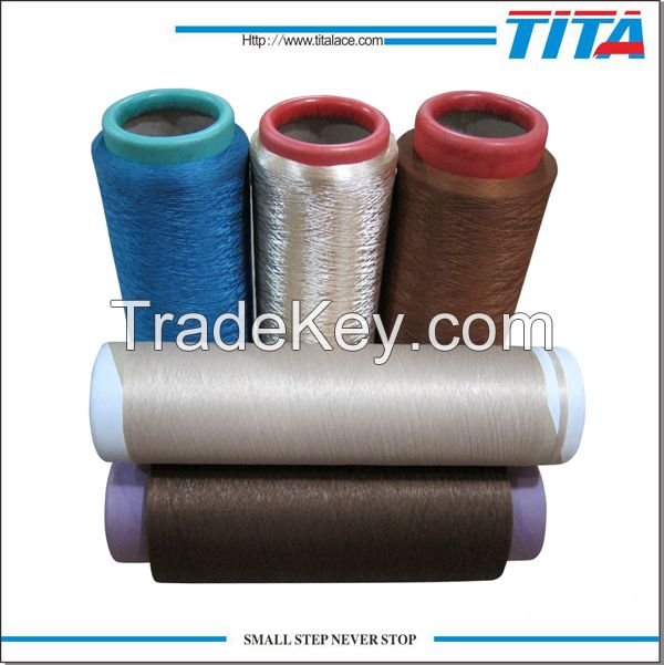 Dope dyed filament thread for computer embroidery machine, for knitting, weaving, sewing