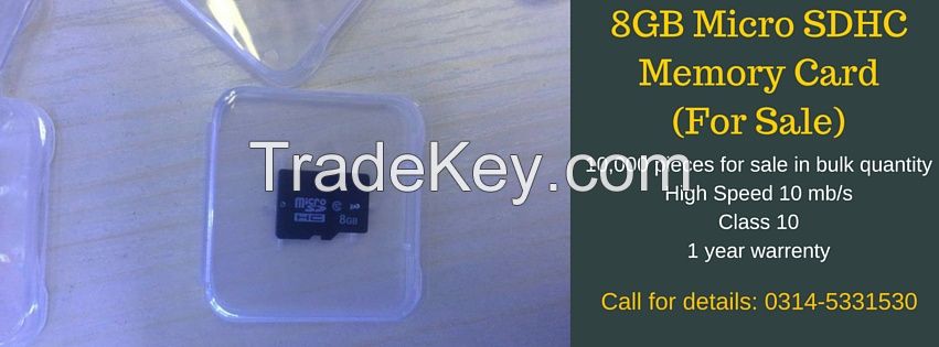 8gb Micro Sdhc Memory Cards, Class 10, 1 Year Warranty