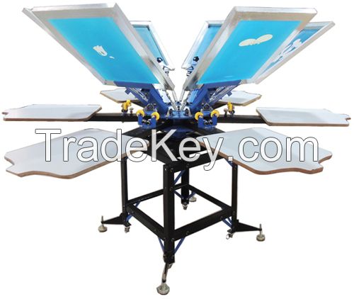 New Condition 6 color 6 station hand screen printing machine