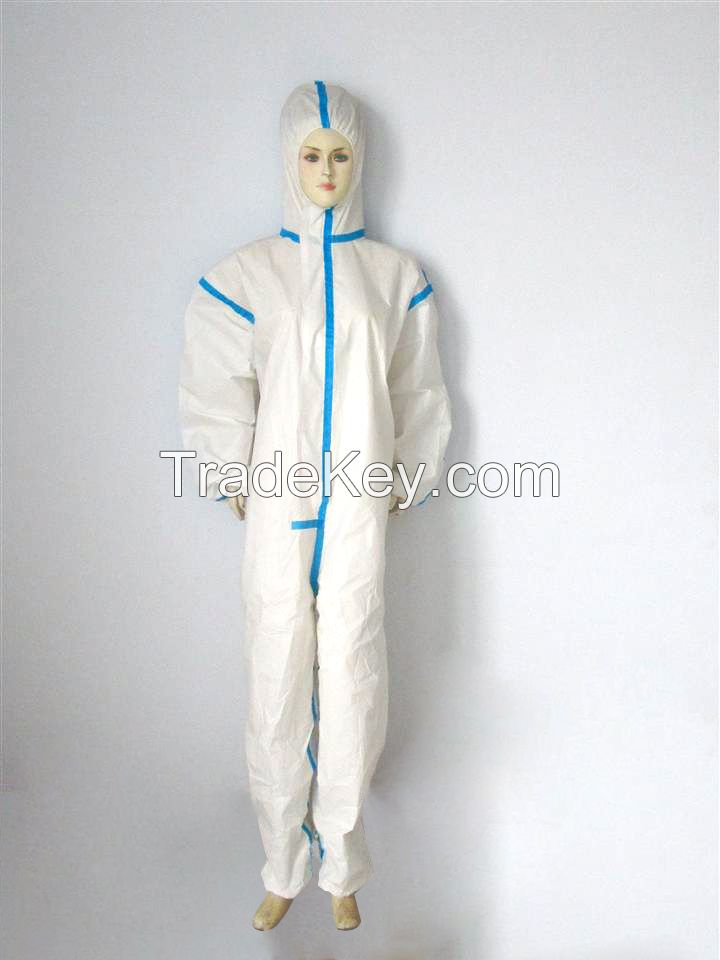 One Used Coverall Disposable Protective Clothing