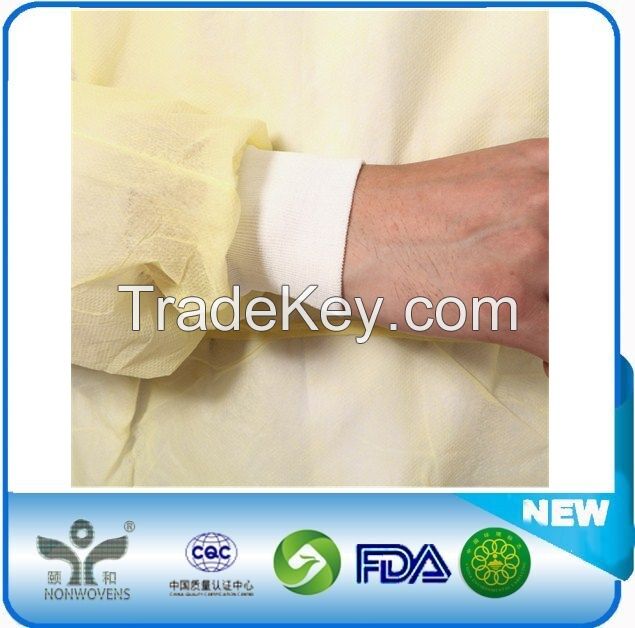 High quality isolation gown with elastic cuff with  price 