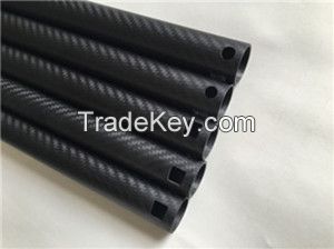3k twill carbon fiber tube with different holes