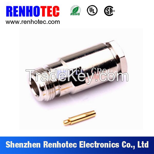 nickel plated straight cable connector female n type