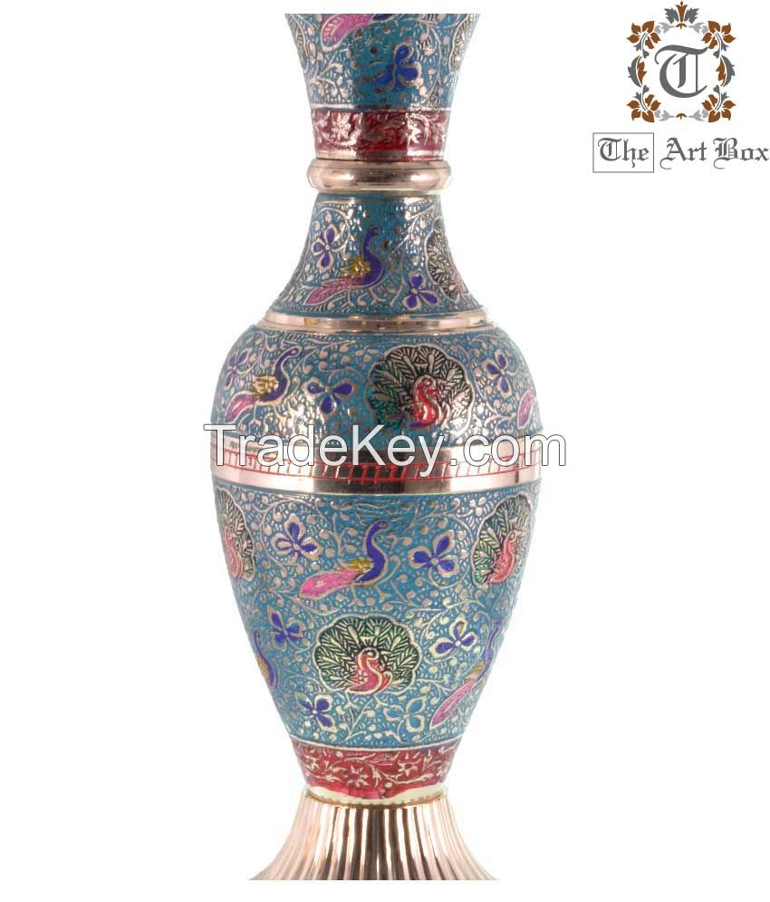 Brass Colorful Flower Vase Home Decor Metal Vases