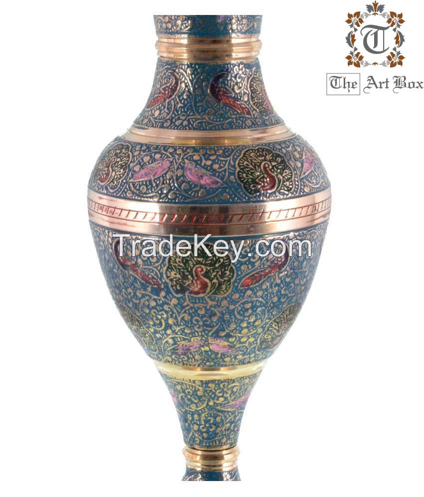 Brass Colorful Flower Vase Home Decor Metal Vases