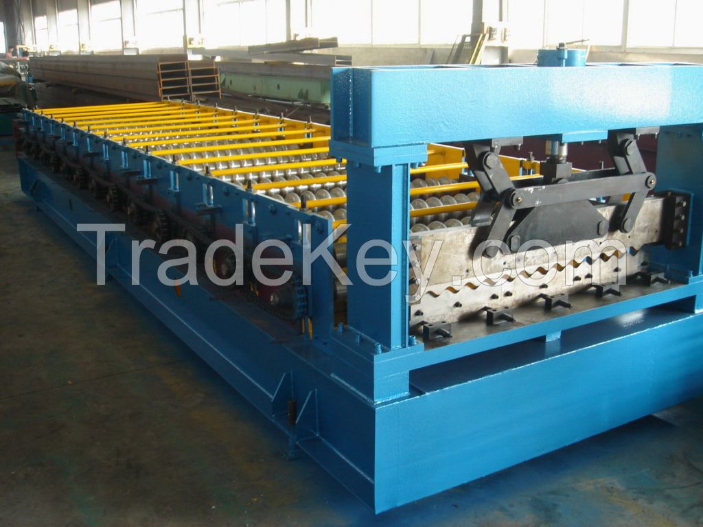 Hydraulic Stop - To - Cut IBR Corrugated sheet Roll Forming Machine With Yakamas Drive