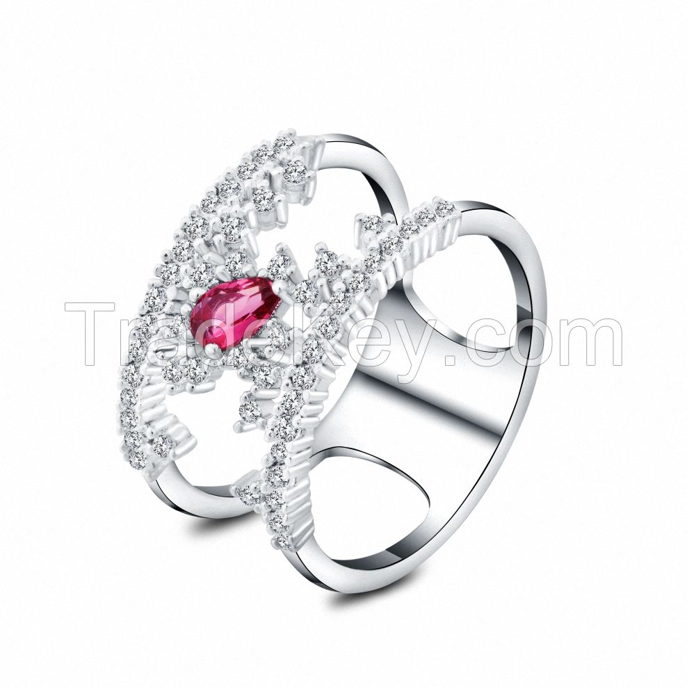 Fashion style,wholesale plated jewelry ring,red gemstone,cheap price