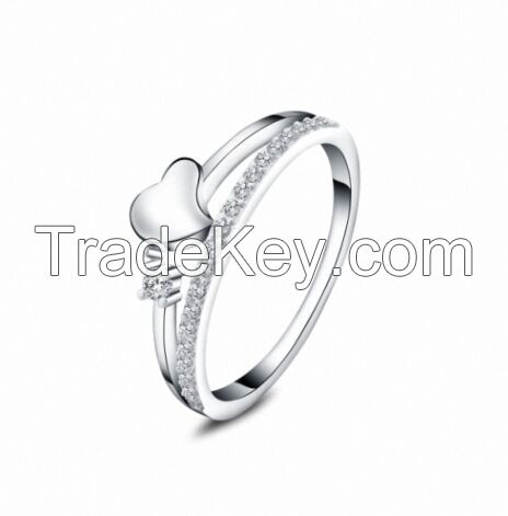 Excellent christmas gift romantic heart shaped jewelry ring, popular