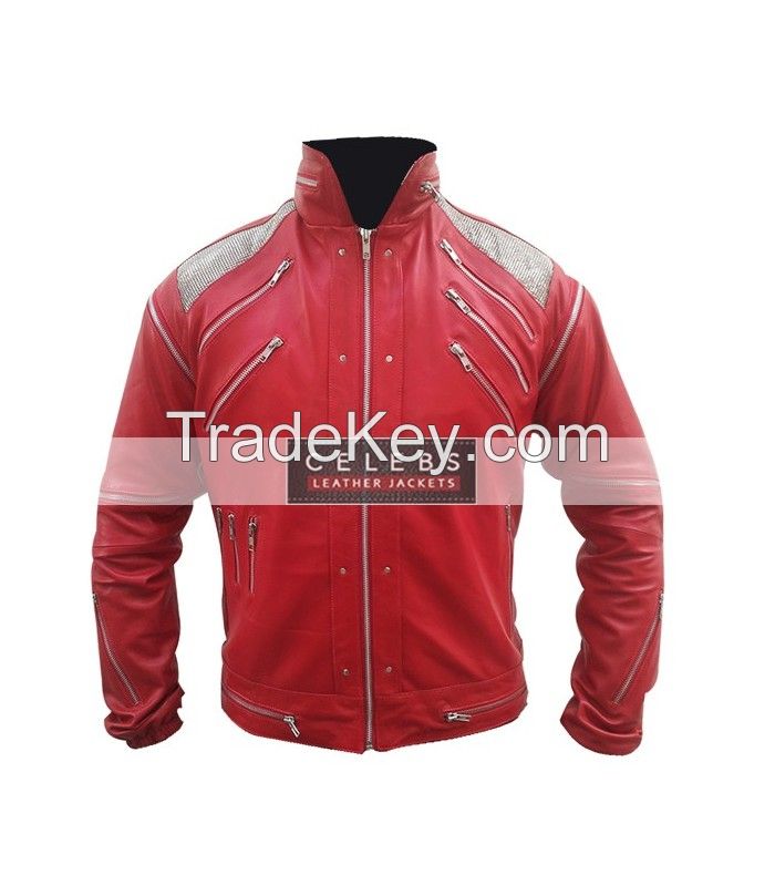 MICHAEL JACKSON RED LEATHER JACKET BEAT IT