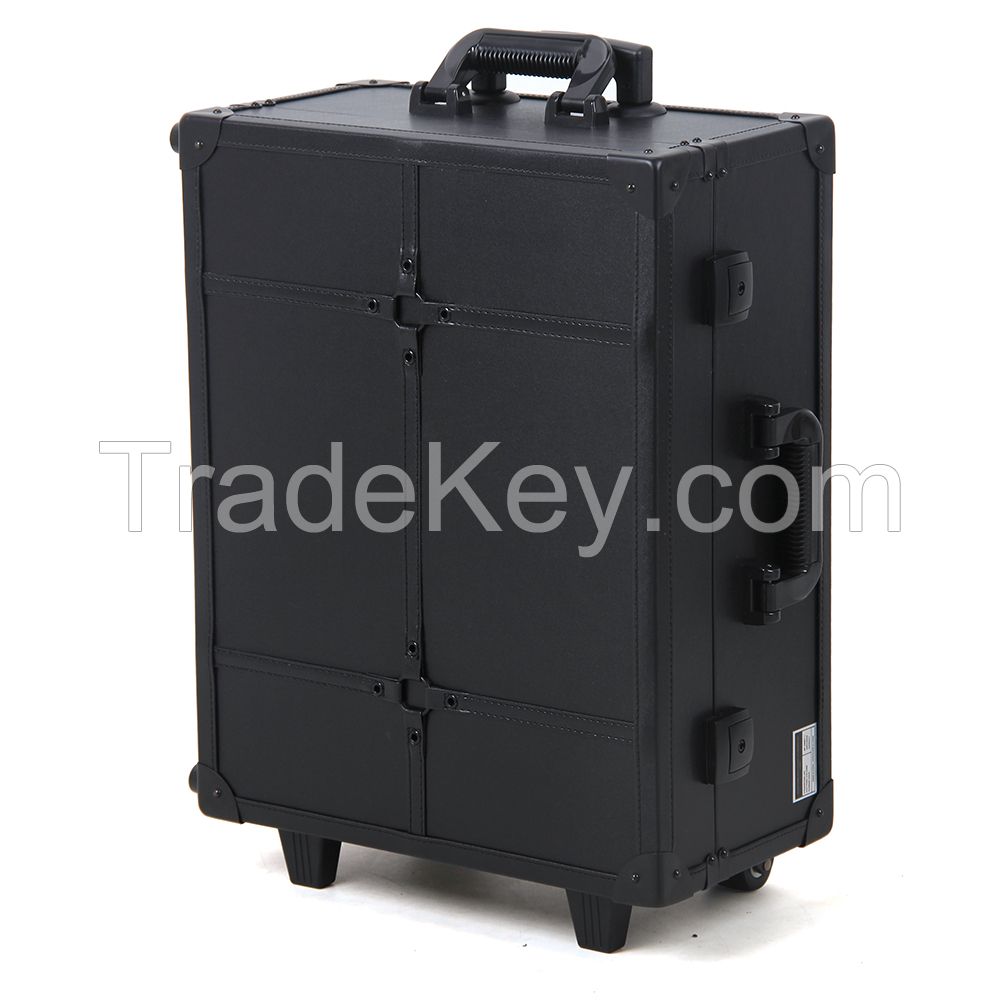 Trolley Case Aluminum Beauty Case Cosmetic Case with Lamp