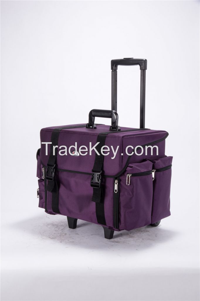 Makeup Artist Cosmetic Case Oxford Beauty Case 2-wheeled