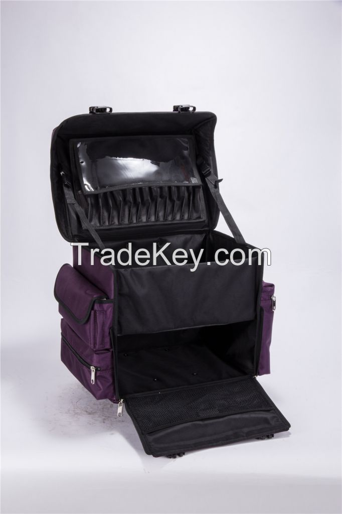 Makeup Artist Cosmetic Case Oxford Beauty Case 2-wheeled