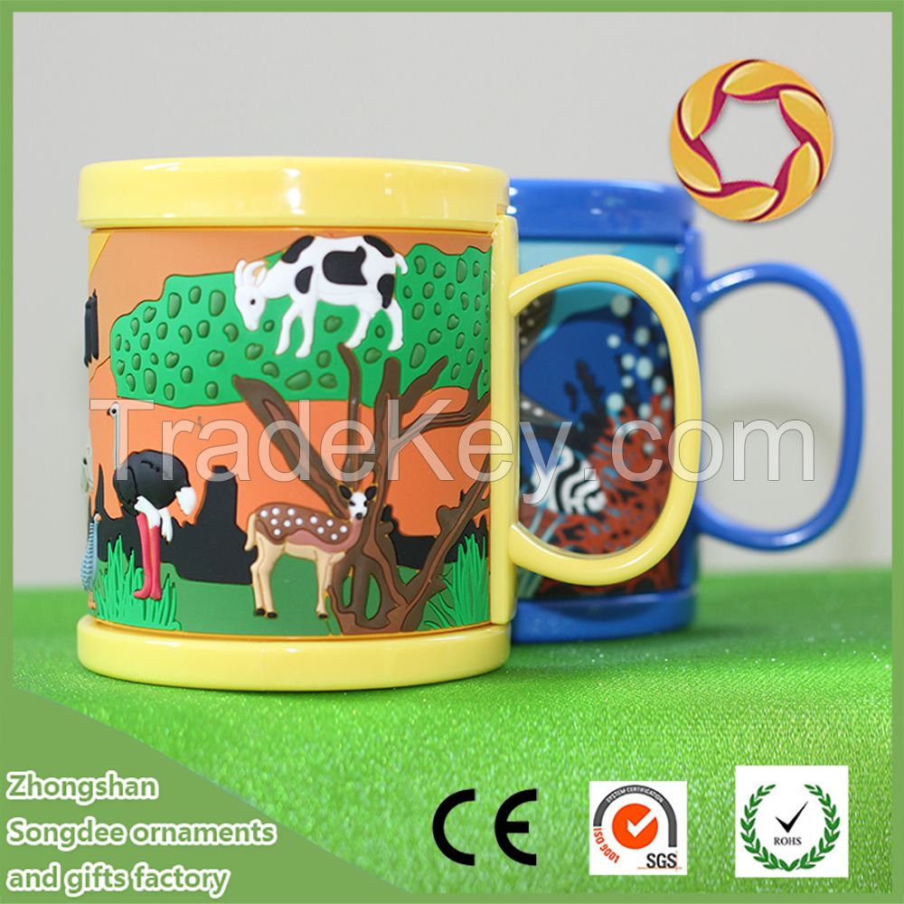 Eco-Friendly 3D mug cup, custom plastic pvc mug cups
