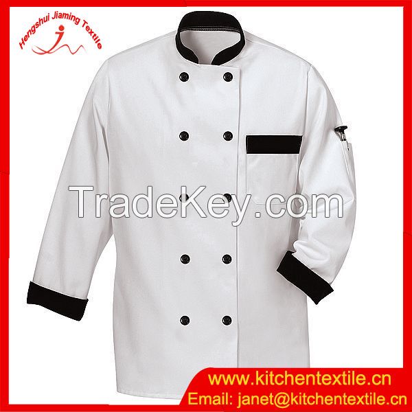 Direct manufacturer unisex cotton/polyester Restanurant uniform hotel uniform chef jacket