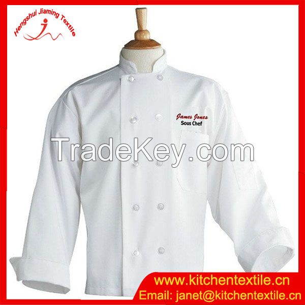 Direct manufacturer unisex cotton/polyester Restanurant uniform hotel uniform chef jacket