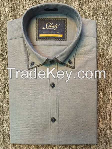 100% cotton fashion yarn dyed high quality men's casual shirt