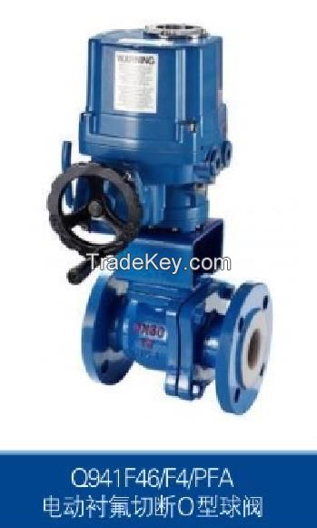 electric actuator cut off lining ball valve