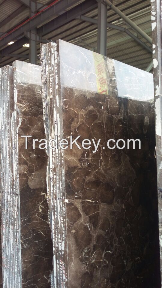 Chinese cheap brown natural marble high polished marble for wall and floor tile for sale