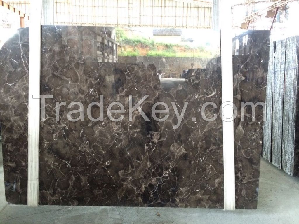 Chinese cheap brown natural marble high polished marble for wall and floor tile for sale